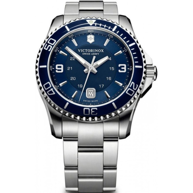 Victorinox Maverick 241602 — мужские часы, сталь и синий циферблат