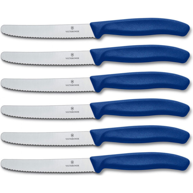 Набор из 6 столовых ножей Victorinox Swiss Classic, синий (6.7832.6)